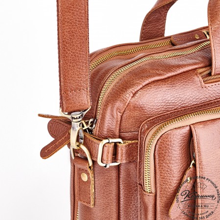 Кожаная сумка-рюкзак "Бигмэн" (светло-коричневая)