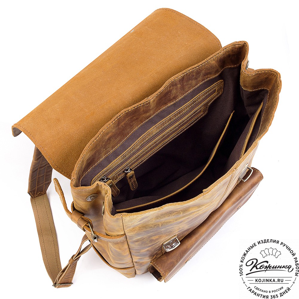 Кожаный рюкзак "Индиго" (рыжий крейзи)