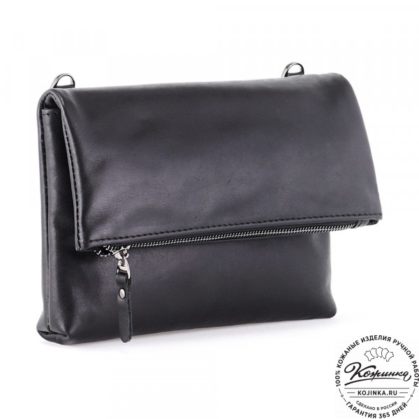 Кожаный клатч "Молли" (чёрный). фото 1