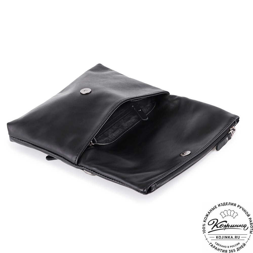 Кожаный клатч "Молли" (чёрный)
