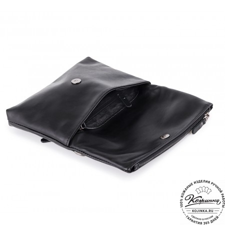 Кожаный клатч "Молли" (чёрный)