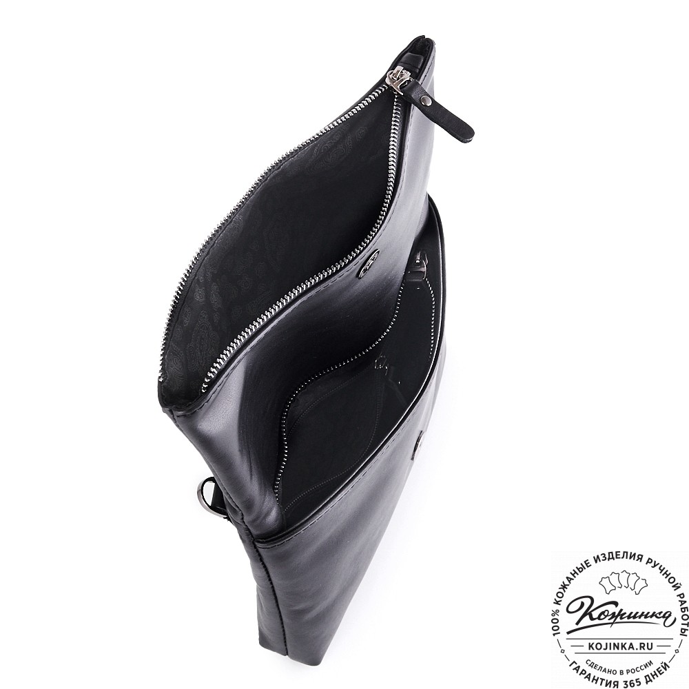 Кожаный клатч "Молли" (чёрный)