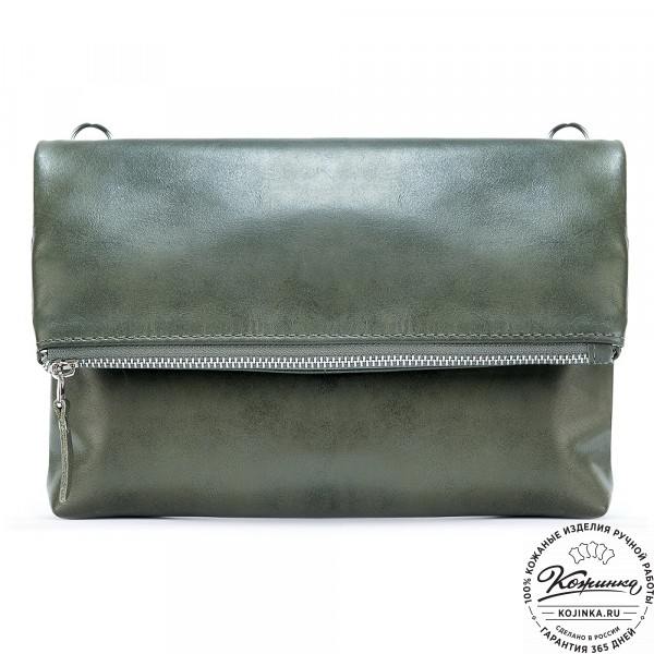 Кожаный клатч "Молли" (хаки). фото 1