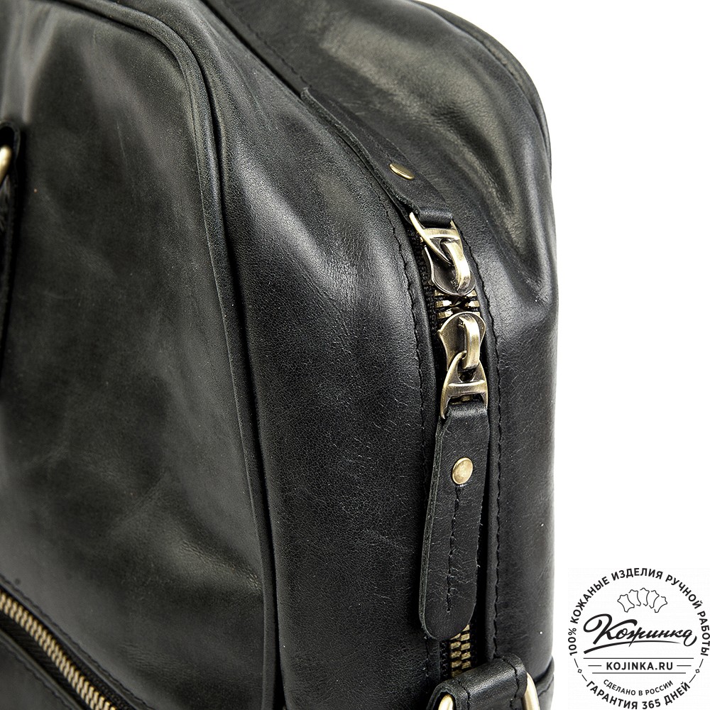 Кожаная деловая сумка "Окленд нью" (чёрный антик)