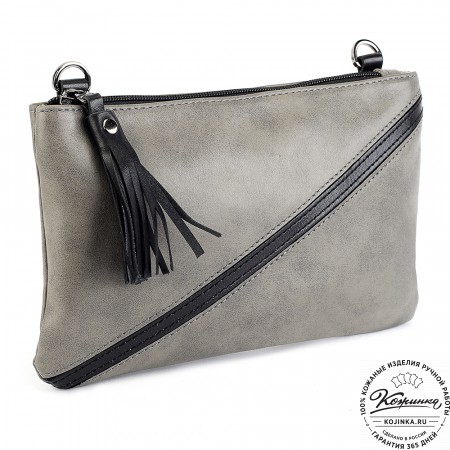 Женская кожаная сумка "Шарлота" (серая)