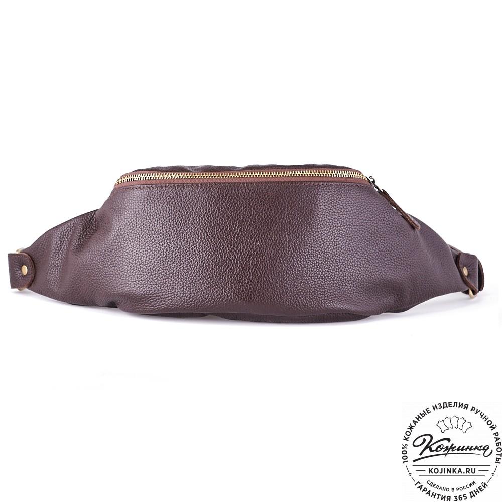 Кожаная сумка на пояс "Шерман" (коричневая) 