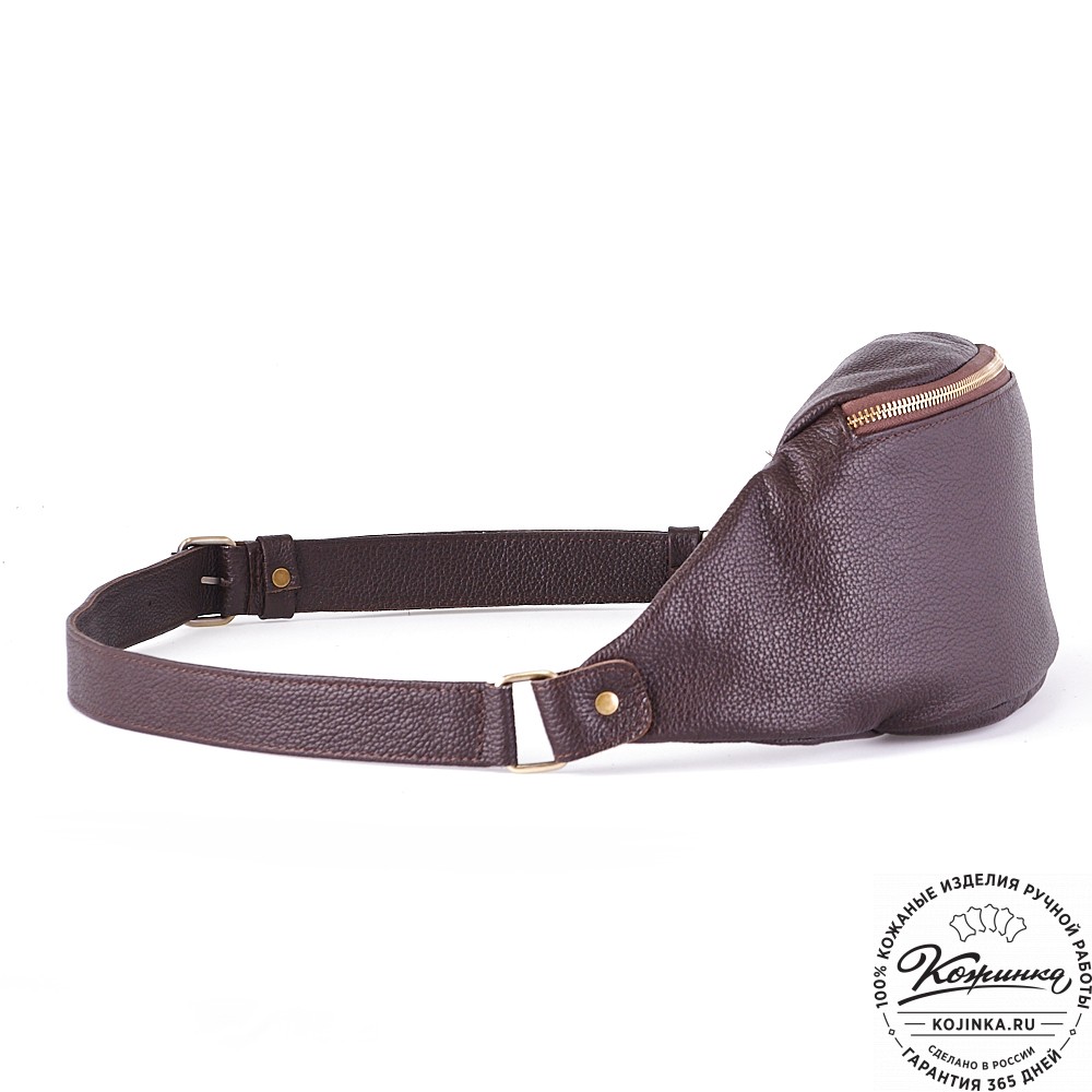 Кожаная сумка на пояс "Шерман" (коричневая) 