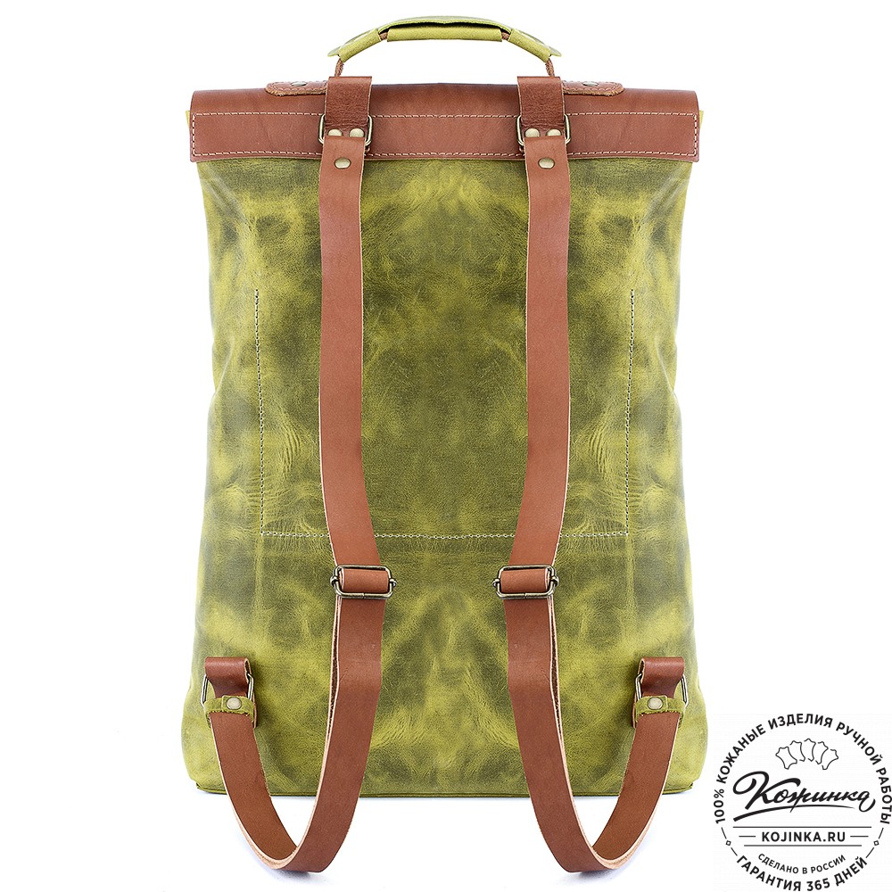 Кожаный рюкзак "Спэйс" (лимон крейзи)