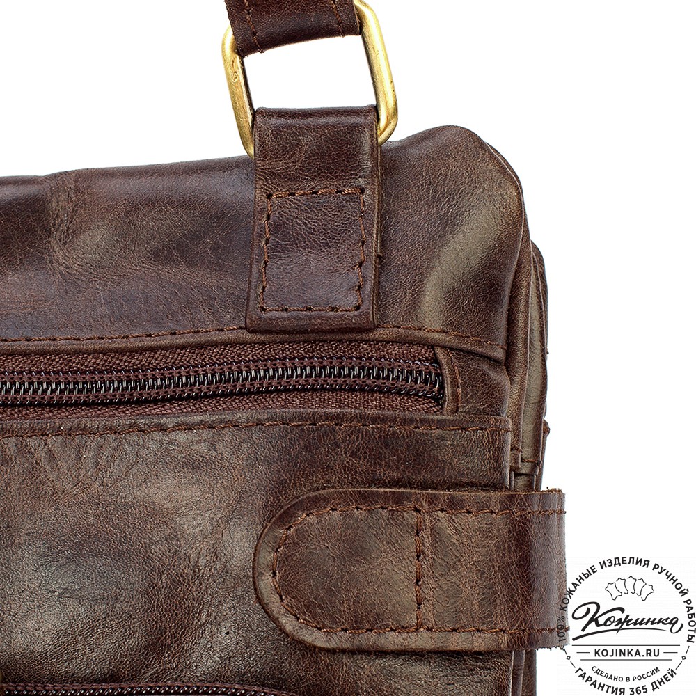 Кожаная сумка "Феликс" (тёмно-коричневый антик) 