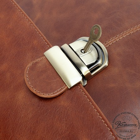 Кожаный портфель "Александрия" (рыжий антик)