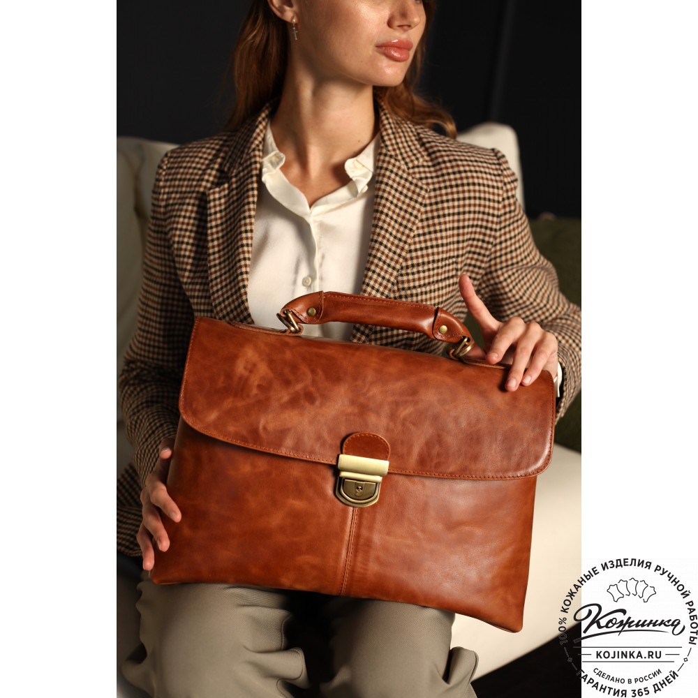 Кожаный портфель "Александрия" (синий антик)