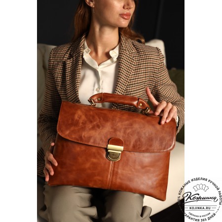 Кожаный портфель "Александрия" (синий антик)