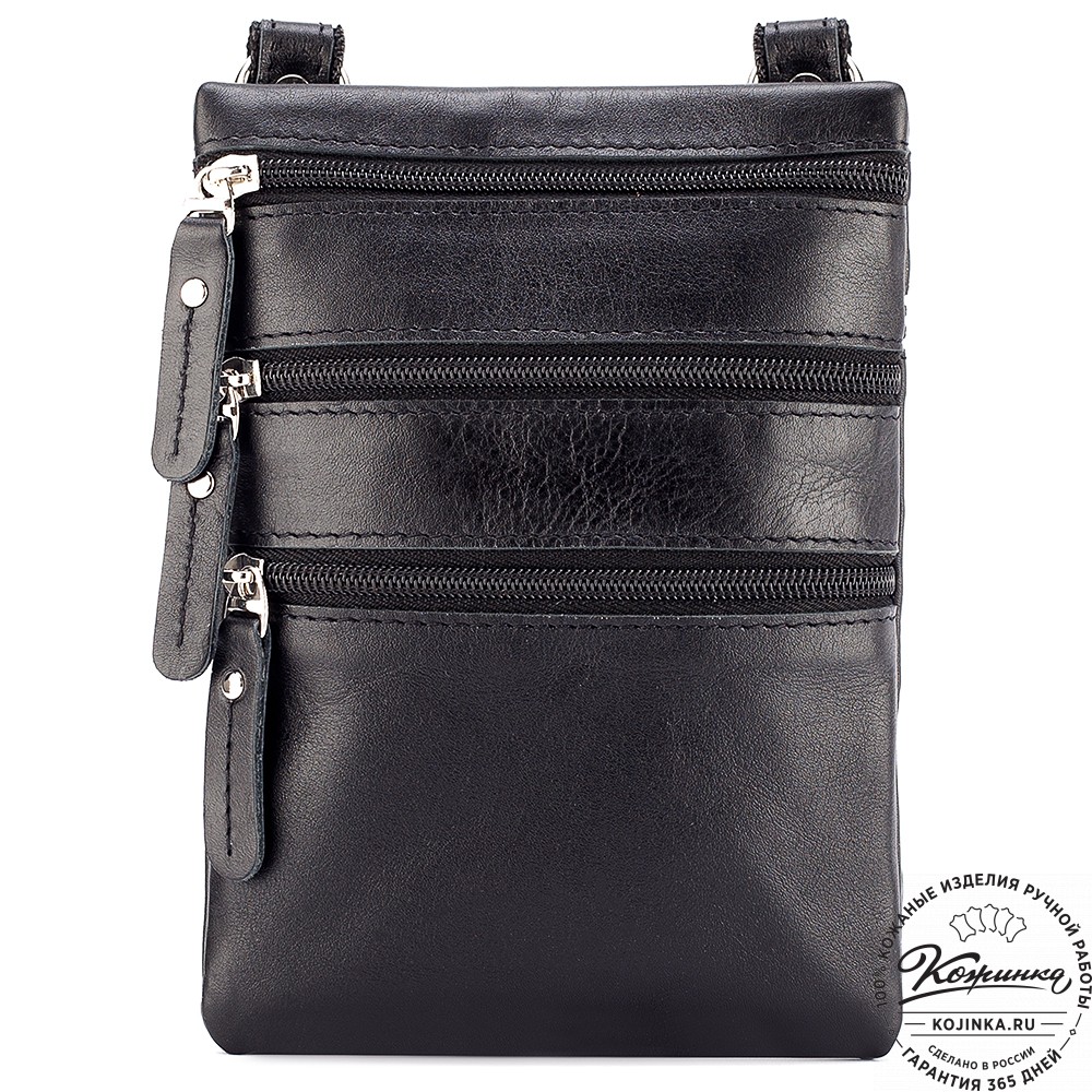 Кожаная сумка "Аллен макси" (чёрная)