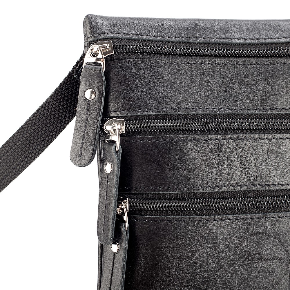 Кожаная сумка "Аллен макси" (чёрная)