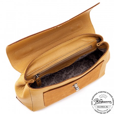 Женская кожаная сумка "Эстель" (охра)