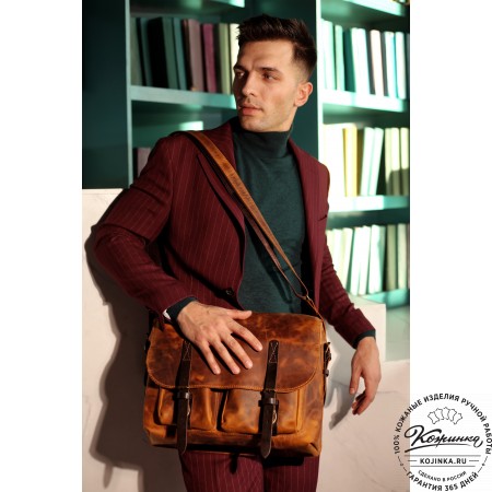 Кожаная сумка "Форман" (бордо-коричневый)