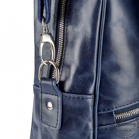 Кожаная деловая сумка "Окленд нью" (синий антик)