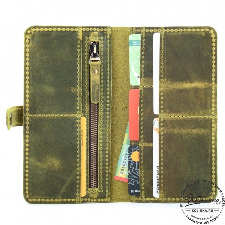 Кожаное портмоне "Тревис" (лимон крейзи)