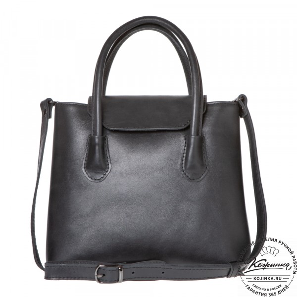 Женская кожаная сумка "Ванесса" (чёрная). фото 1