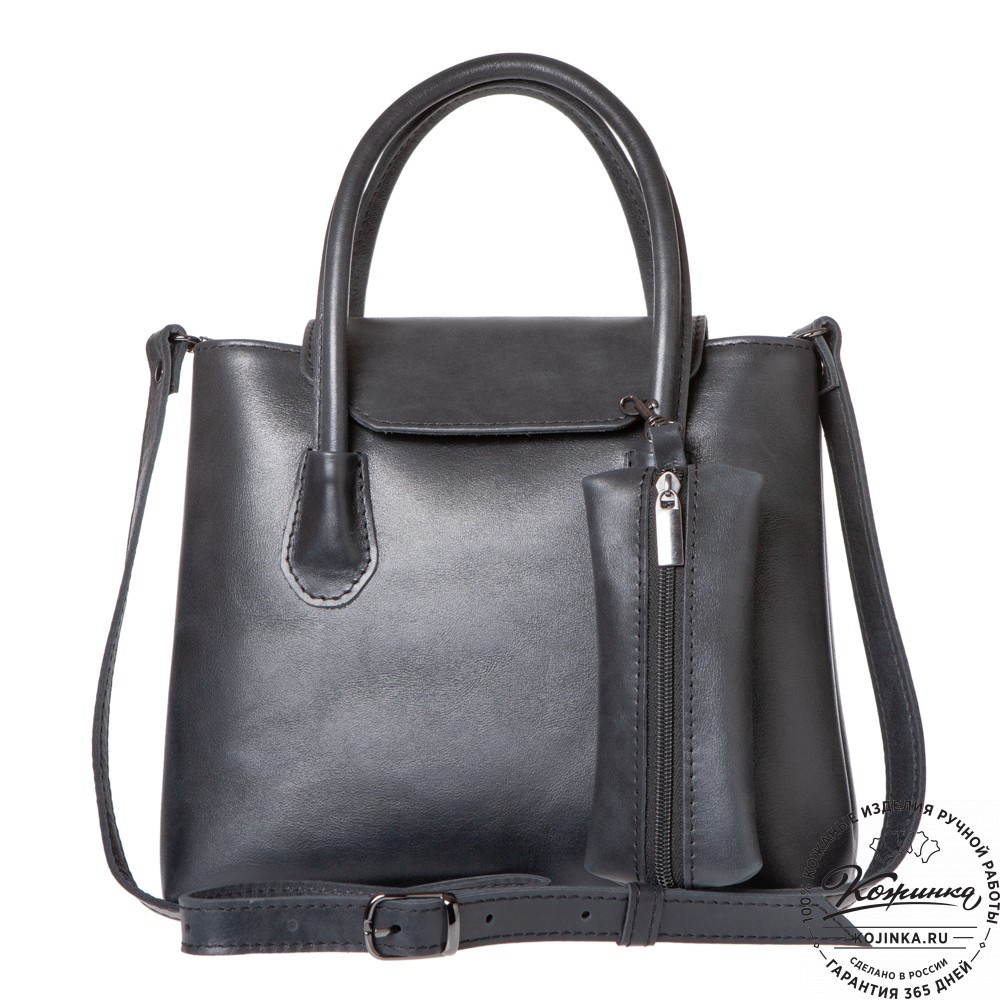 Женская кожаная сумка "Ванесса" (чёрная)
