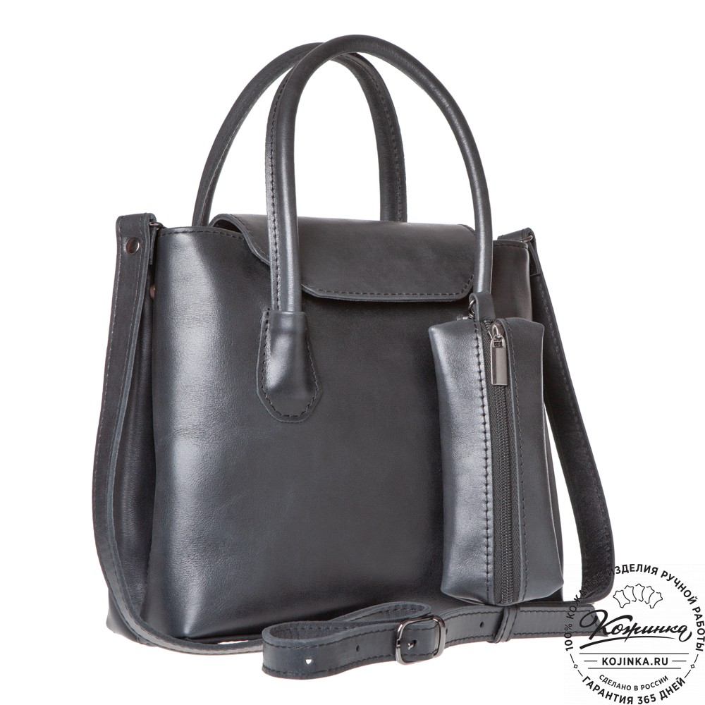 Женская кожаная сумка "Ванесса" (чёрная)