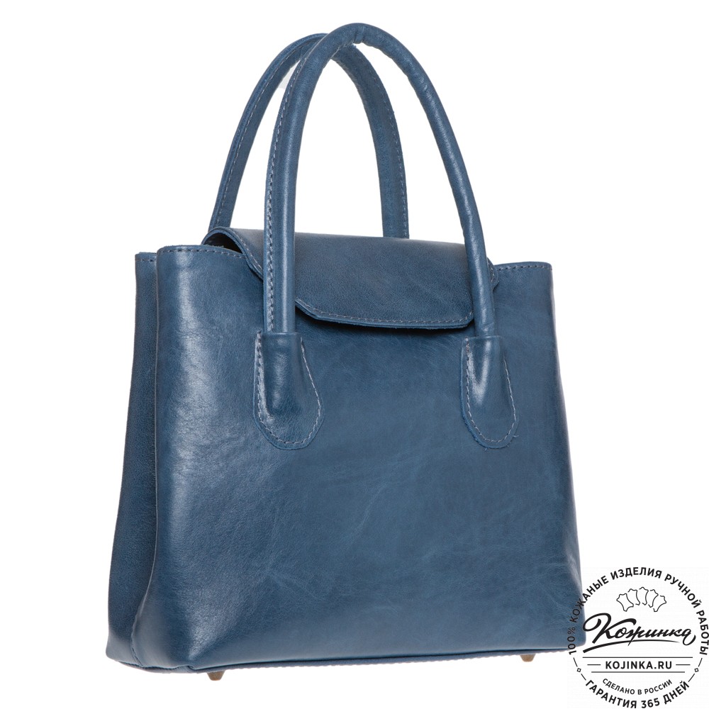 Женская кожаная сумка "Ванесса" (синяя)