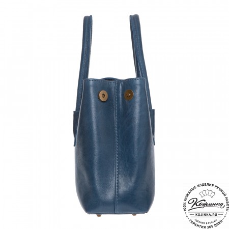 Женская кожаная сумка "Ванесса" (синяя)
