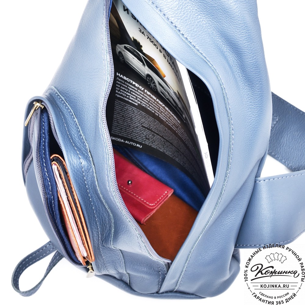 Кожаный рюкзак "Фобос" (джинс)