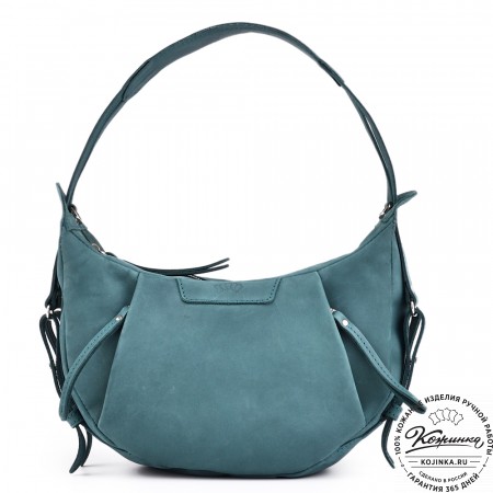 Женская кожаная сумка "Техас" (изумруд нубук)