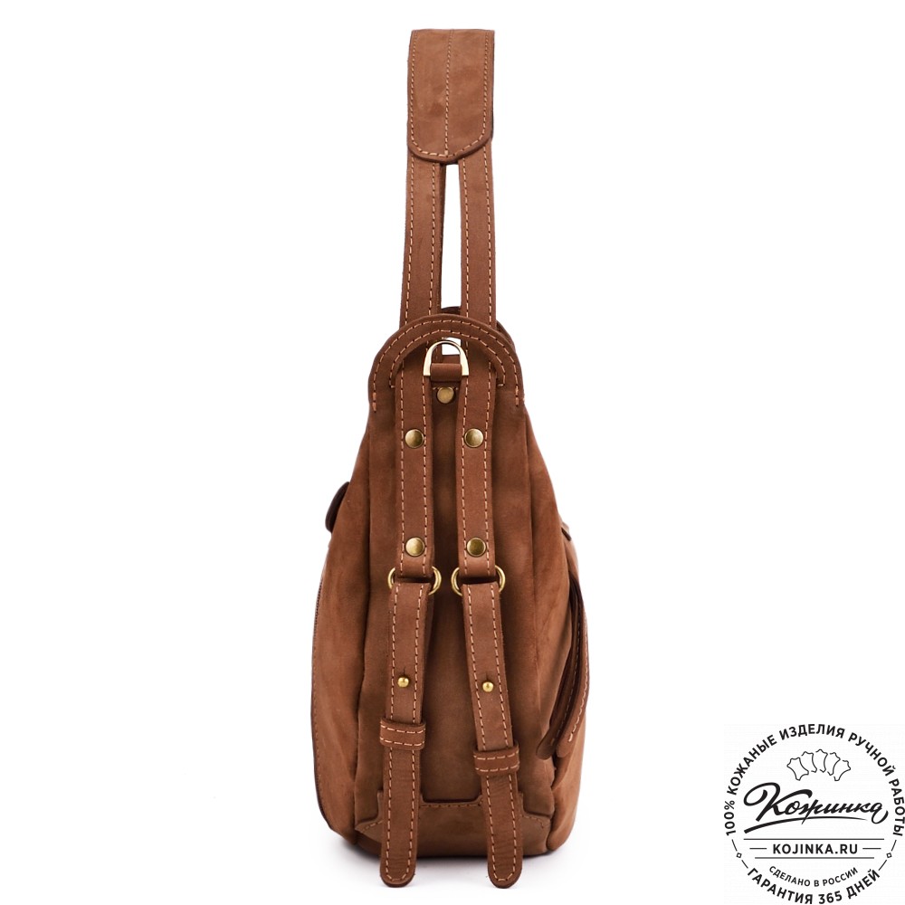 Женская кожаная сумка "Техас" (коричневый нубук)