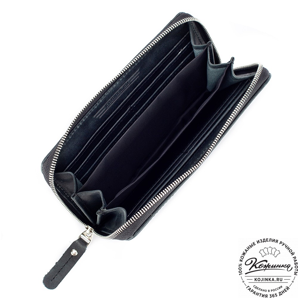 Кожаное портмоне "Амстердам" (чёрный антик)