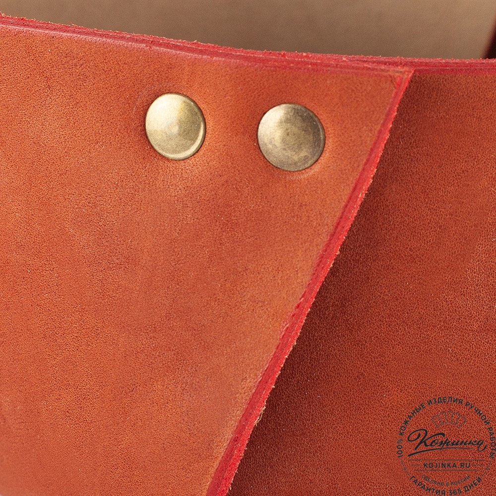 Кожаная шкатулка "Тюби" (рыжая)
