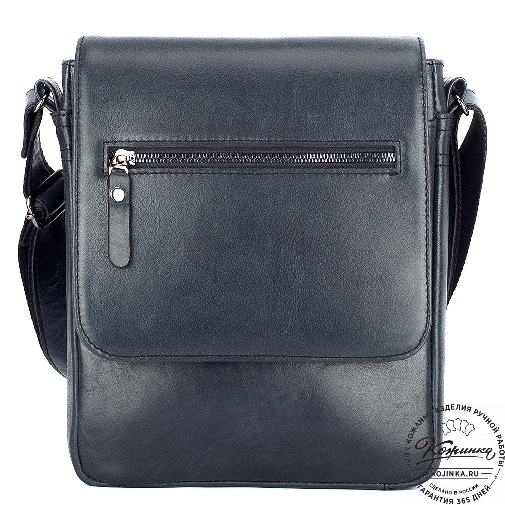 Мужская кожаная сумка "Вильнюс" (чёрная)