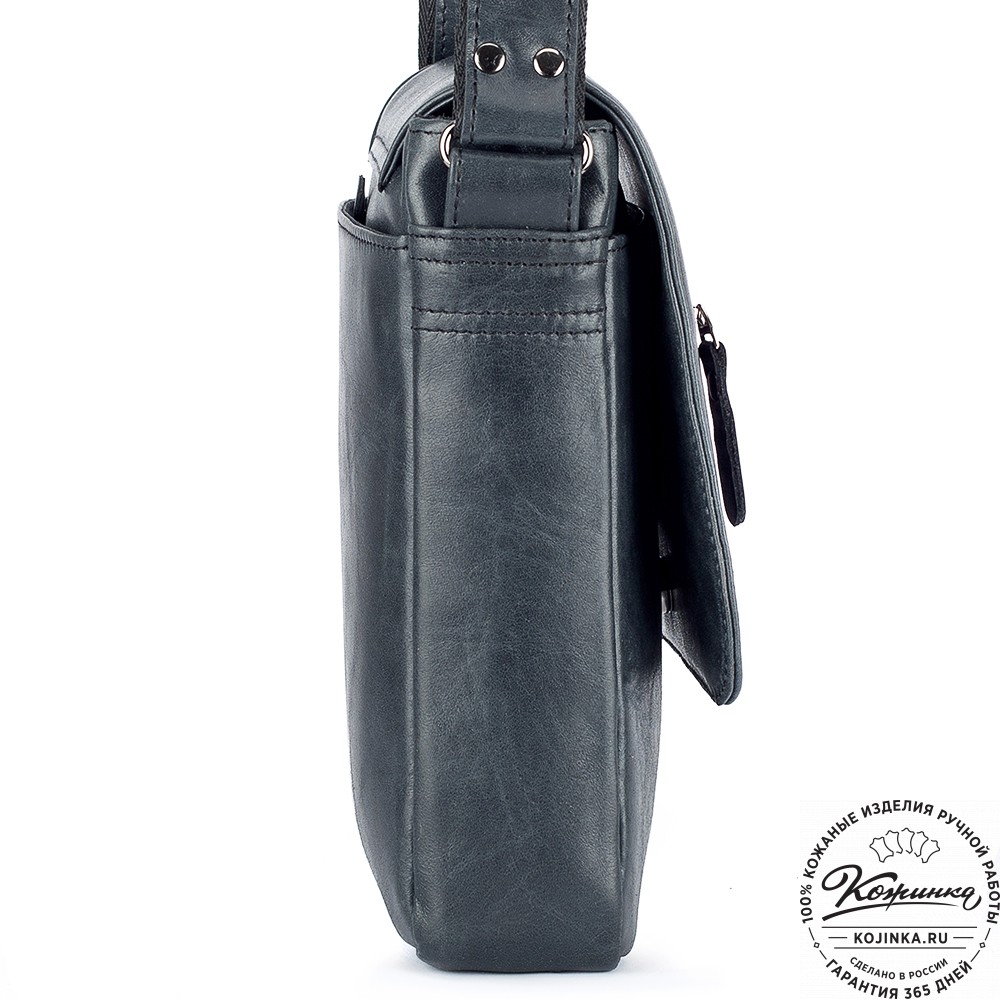 Мужская кожаная сумка "Вильнюс" (чёрная)