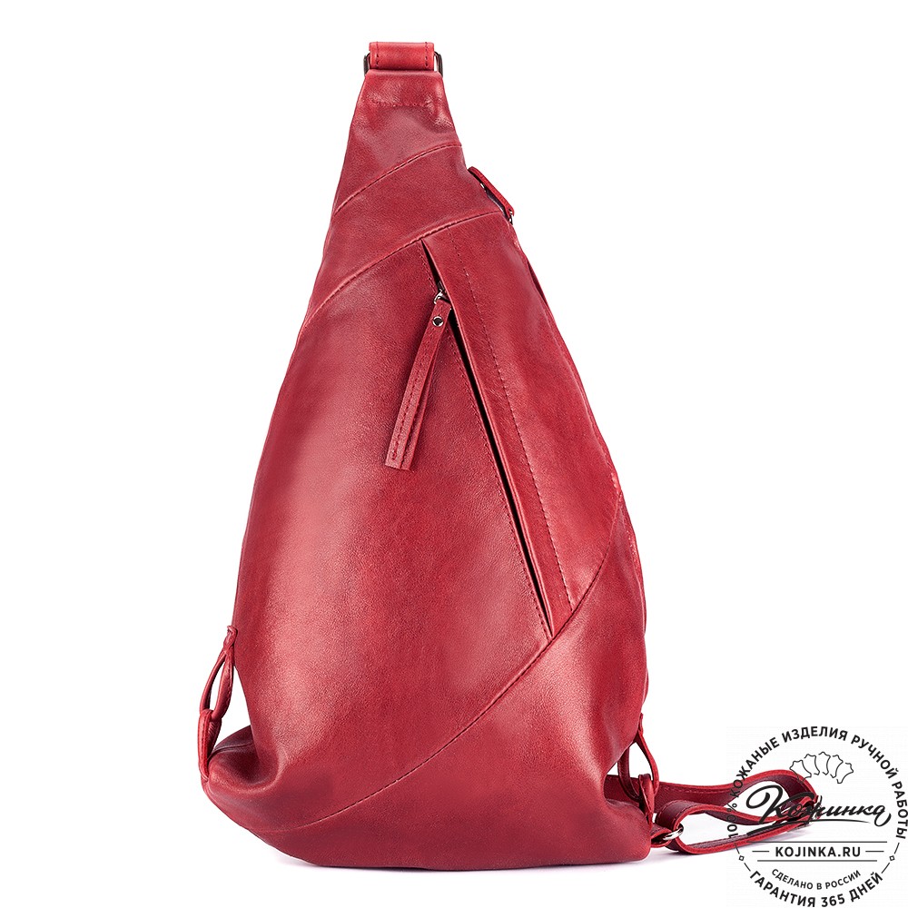 Кожаный рюкзак "Африка" (малина)
