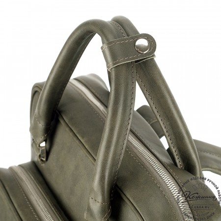 Кожаный рюкзак "Касандра" (хаки гладкая кожа)