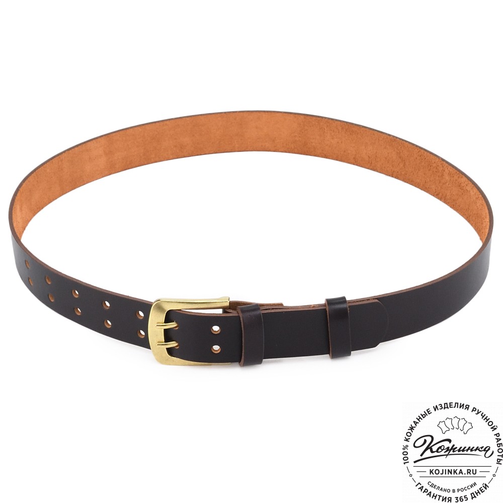  Кожаный мужской ремень Адам Нью (коричневый)