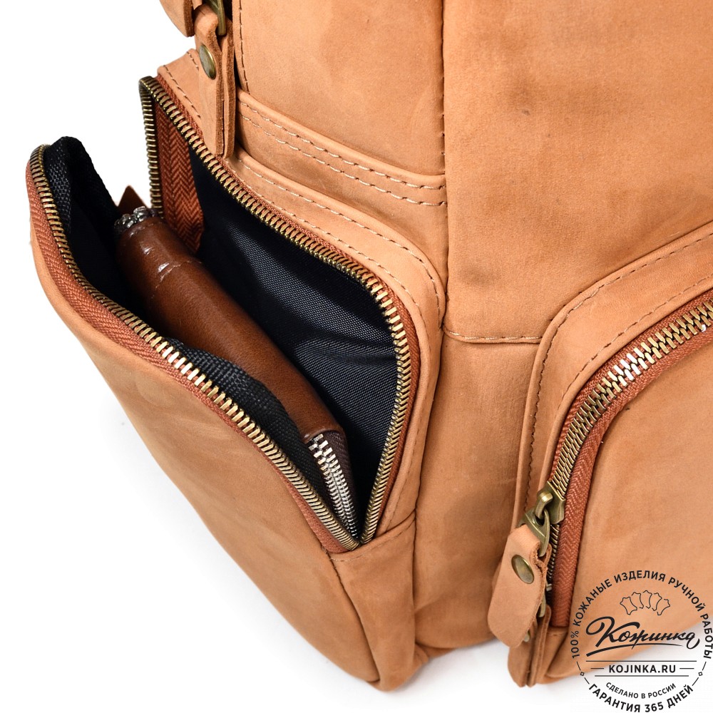  Кожаный рюкзак "Дионис" (рыжий крейзи)