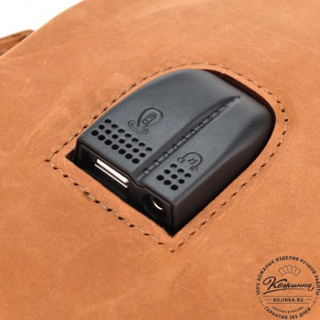  Кожаный рюкзак "Дионис" (рыжий крейзи)