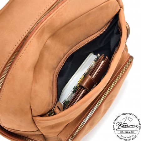 Кожаный рюкзак "Дионис" (рыжий крейзи)