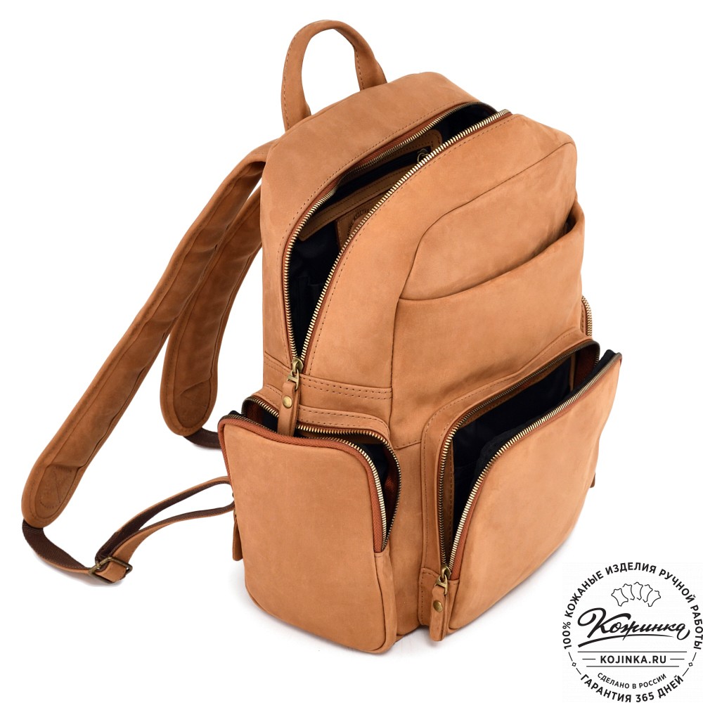  Кожаный рюкзак "Дионис" (рыжий крейзи)