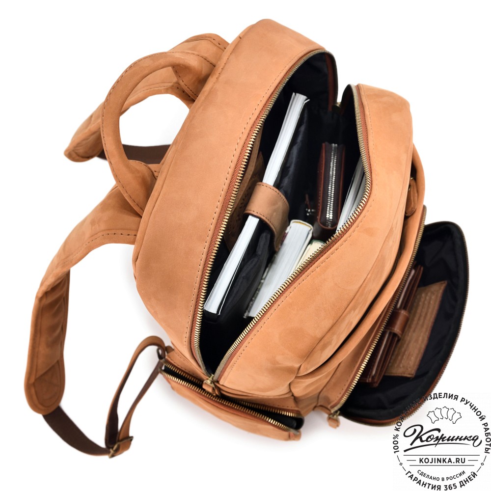  Кожаный рюкзак "Дионис" (рыжий крейзи)