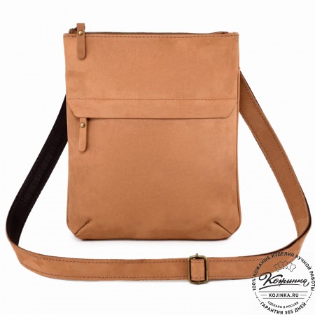  Мужская кожаная сумка "Говард" (песочный крейзи)