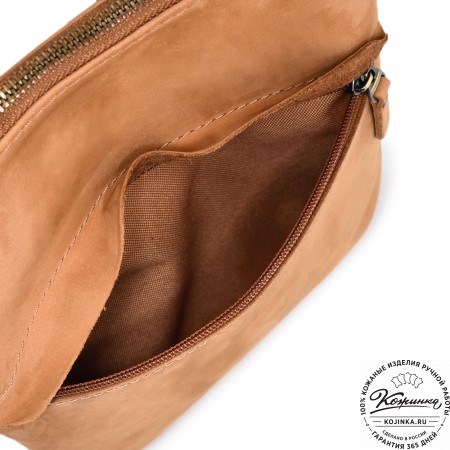  Мужская кожаная сумка "Говард" (песочный крейзи)