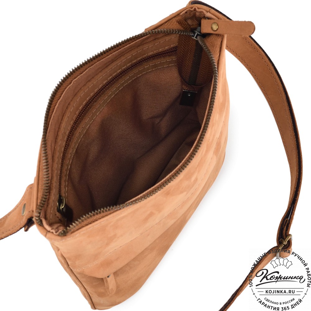  Мужская кожаная сумка "Говард" (песочный крейзи)
