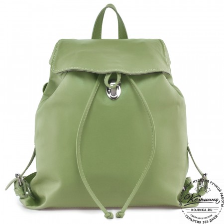  Женский кожаный рюкзак "Паулина" (мята)