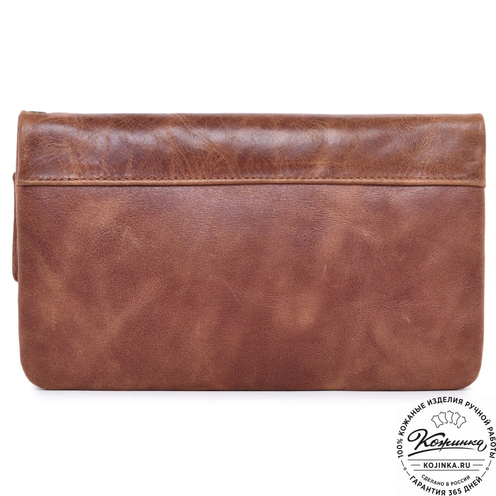  Кожаный клатч "Дарси" (рыжий антик)