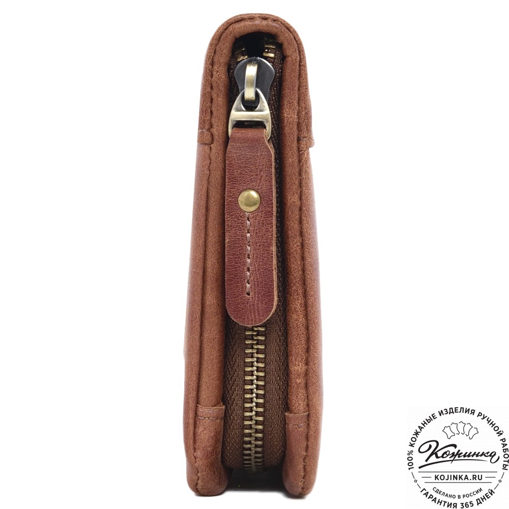  Кожаный клатч "Дарси" (рыжий антик)