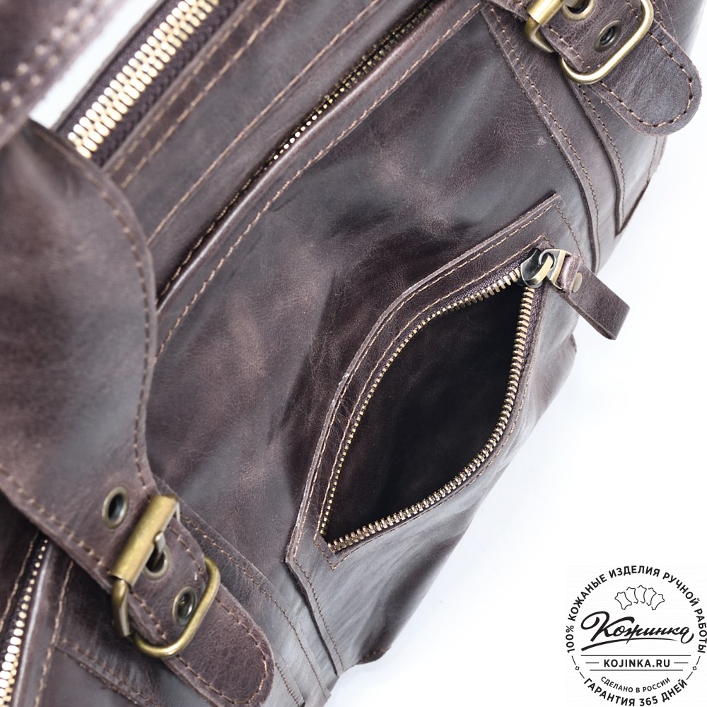 Кожаная деловая сумка "Доминик" (тёмно-коричневый антик)