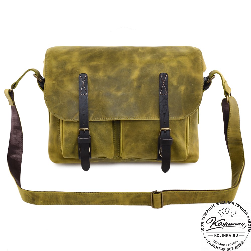 Кожаная сумка "Форман" (лимон крейзи)
